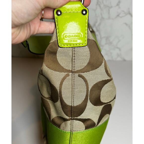 Coach Signature Stripe Khaki and Like Purse - Picture 5 of 13